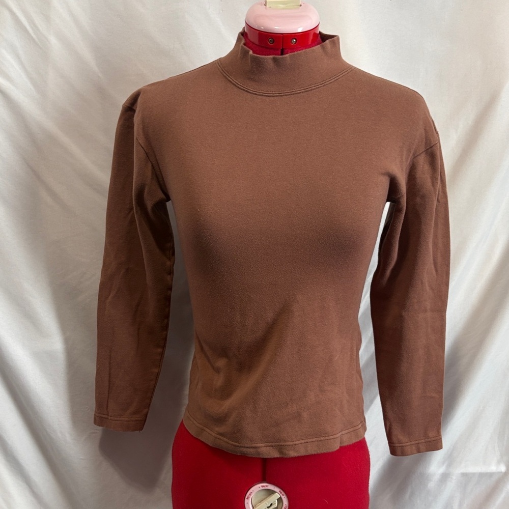 Chic Brown Long Sleeve Women's Top SM348